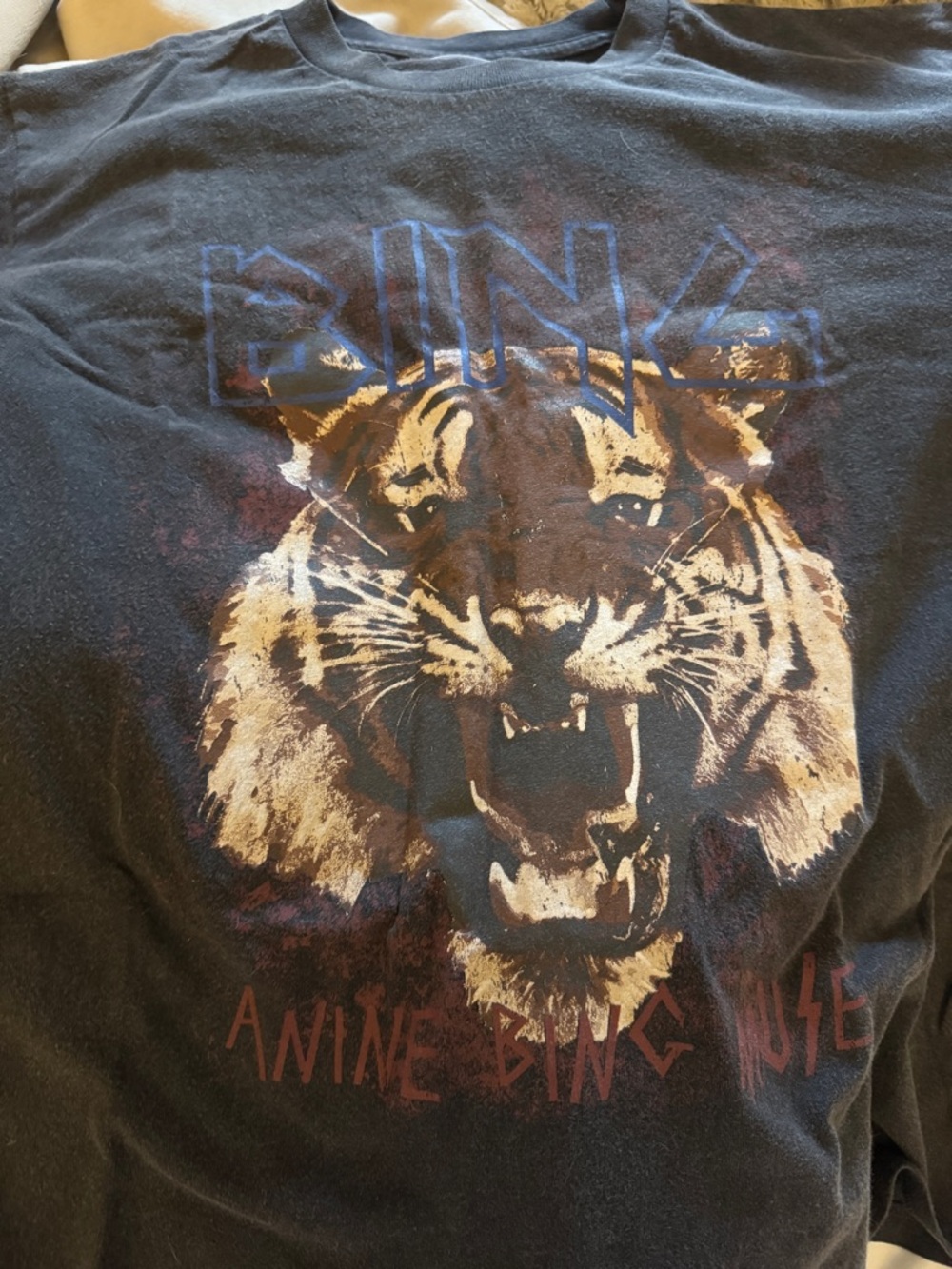 Anine Bing Tiger Short Sleeve Graphic Tee Size S Charcoal Gray Black Cotton - Picture 6 of 6